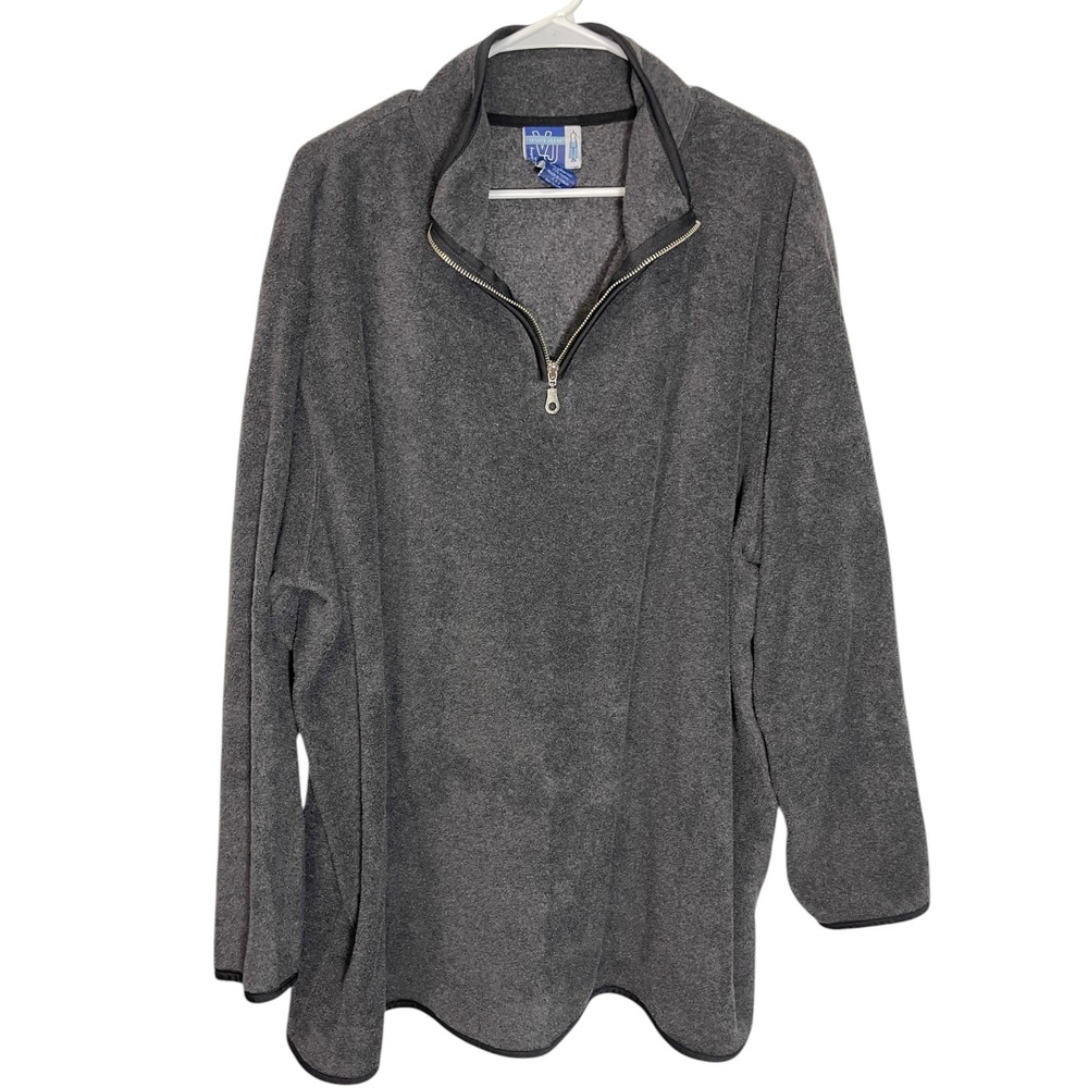 Venezia Jeans 22/24 Grey Fleece Quarter Zip Pullover Soft Gorpcore Minimalist